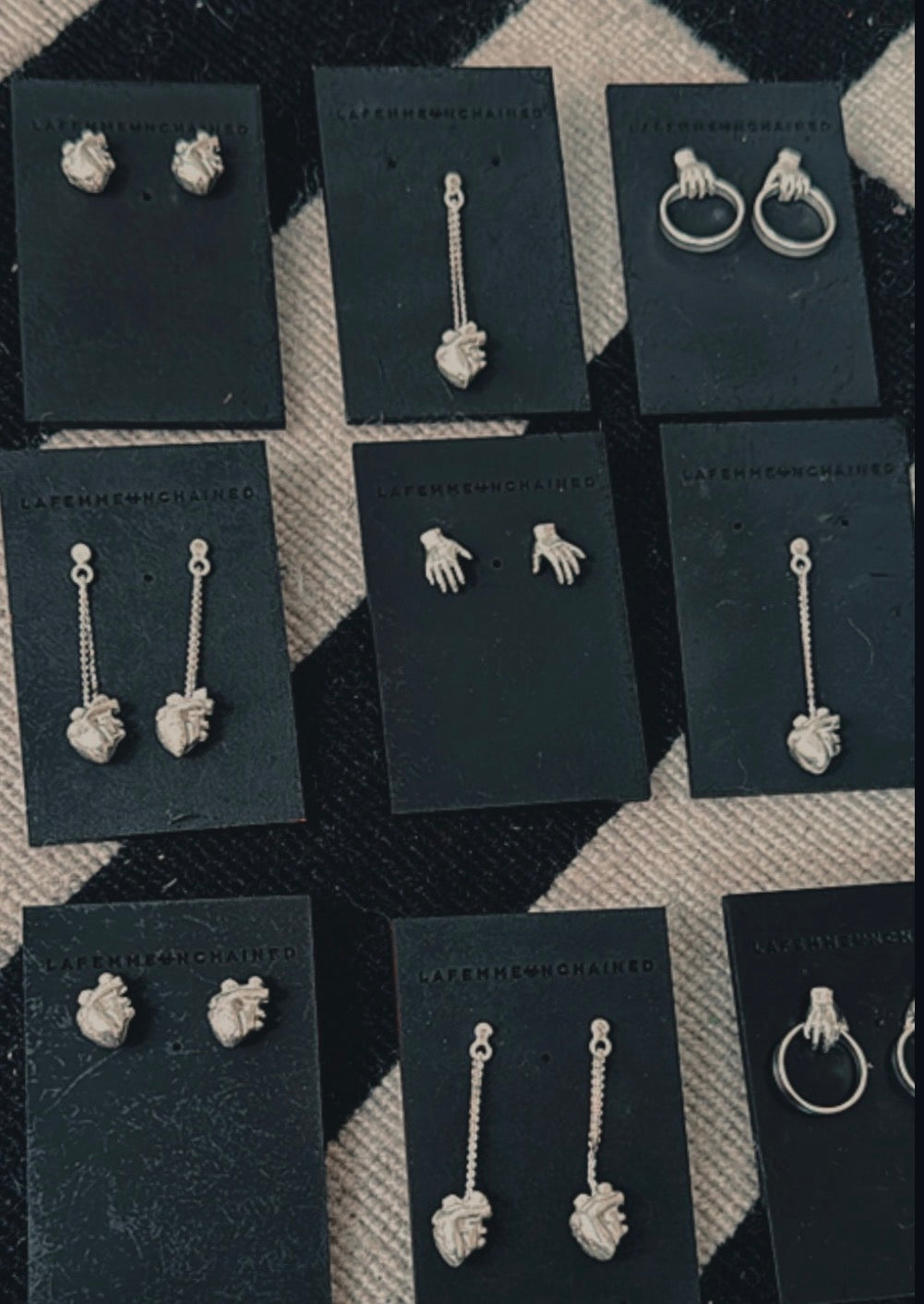 Aretes corazon cadena