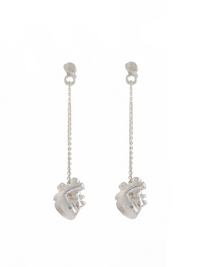 Aretes corazon cadena